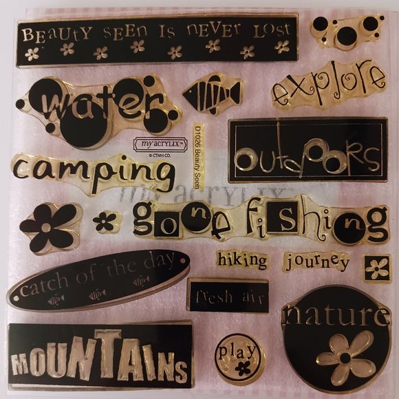 Beauty sewn acrylic stamp set - Picture 1 of 1